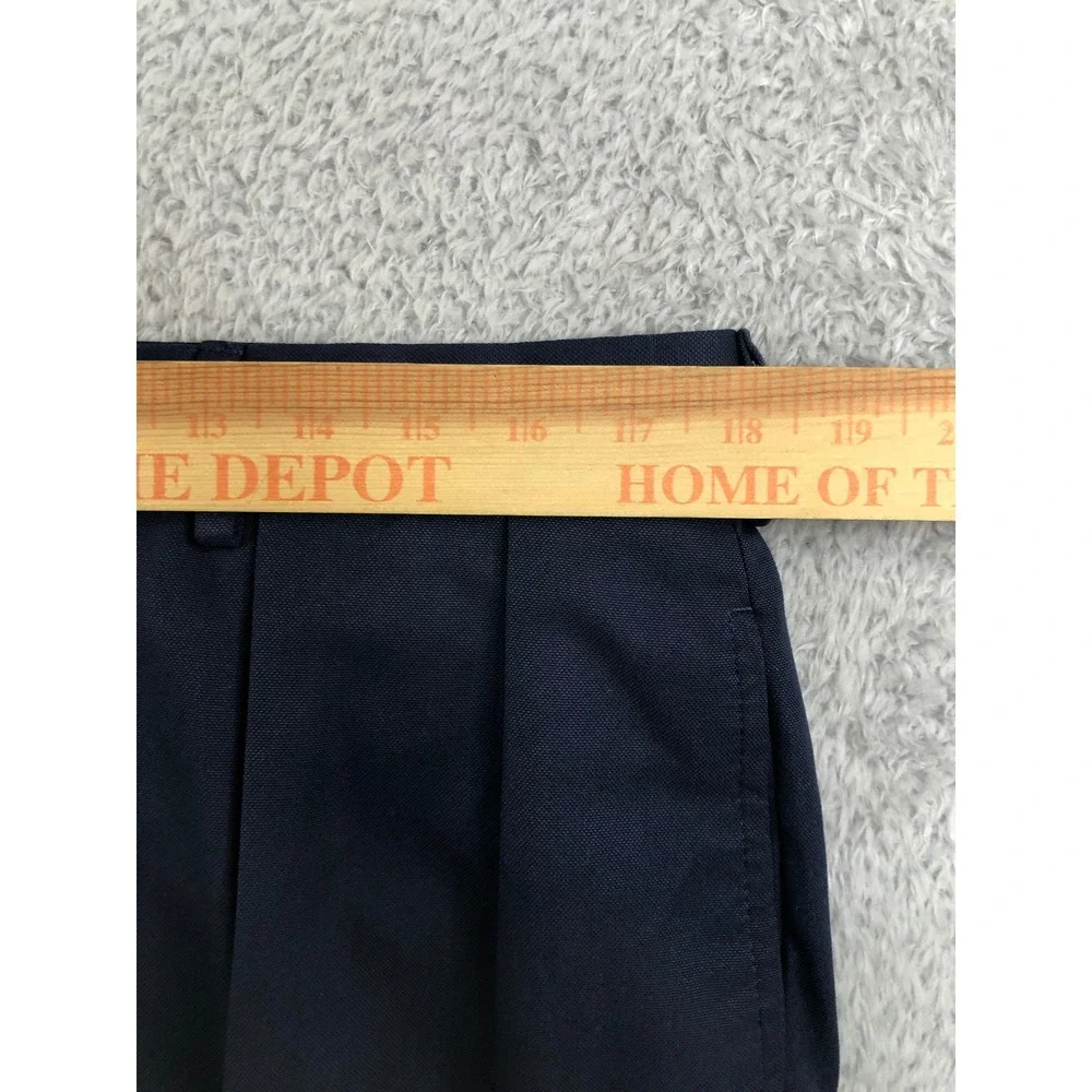 VTG Polo Golf Pants Men 36x30 Navy Blue Pleated Cuffed Chino Trousers